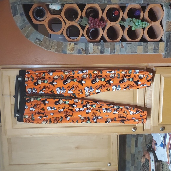 Peanuts Halloween Pajamas Pants Snoopy Women Medium Jogger Style Woodstock VGUC - Picture 1 of 4